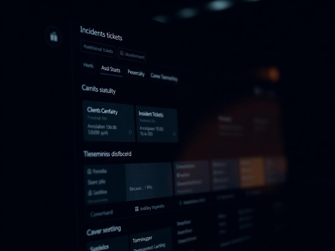 Tablero oscuro de gestión de incidencias