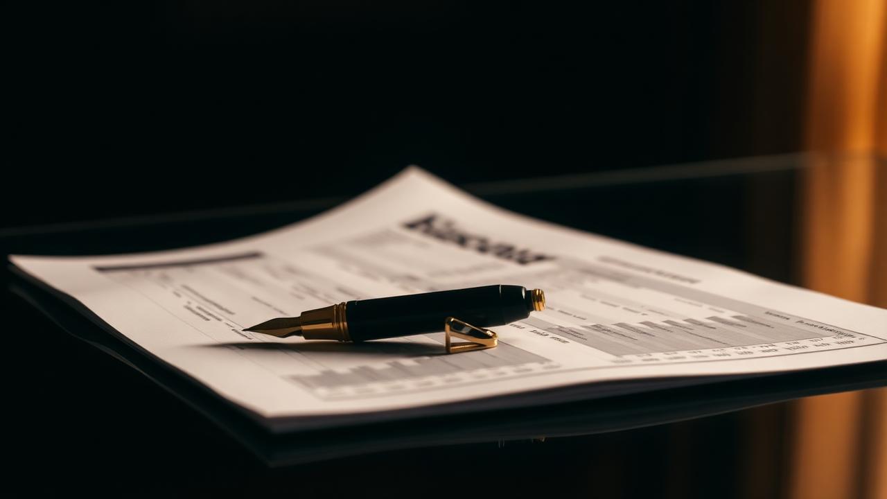 Documentos financieros sobre un escritorio corporativo